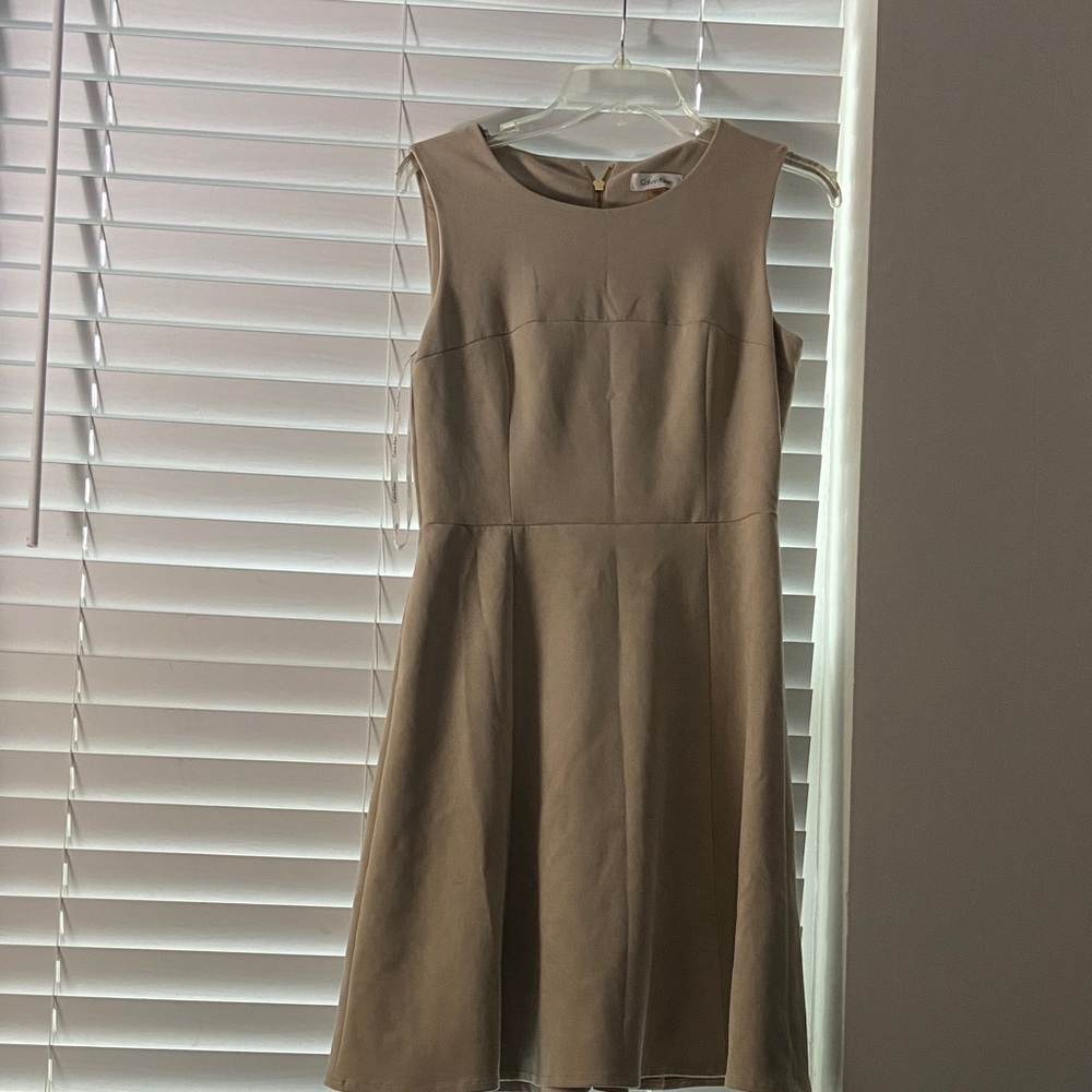 Calvin Klein Classic Tan Midi Dress